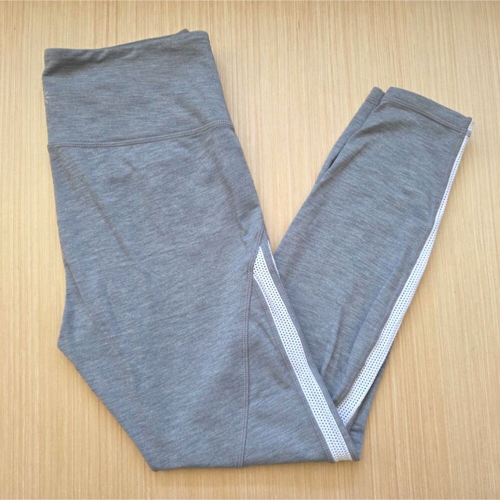 Athleta Women's M Mid Rise Mesh Chaturanga 7/8 Active Leggings Grey Heather